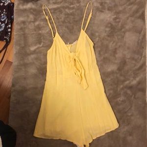 Yellow Tie Front Romper